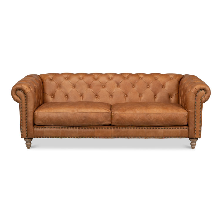 Sarreid Ltd Kingston 85'' Leather Sofa Wayfair